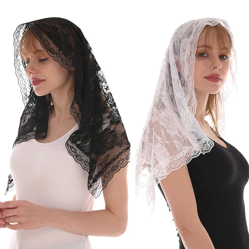 Fashion Female Ladies Veil Tassel Shawls And Scarves Arc Gauze Kerchief For Autumn Catholic Mantilla Church Women Scarfveil