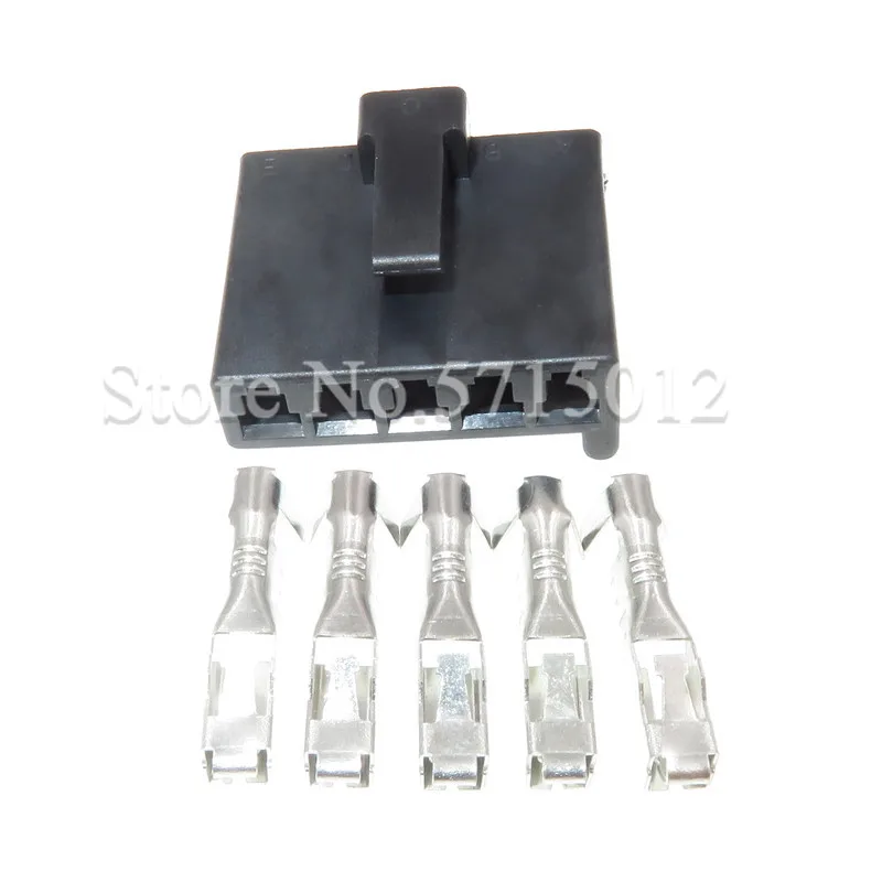 

5 Hole Auto Connector Black Electrical Female Sockets With Pins Terminals