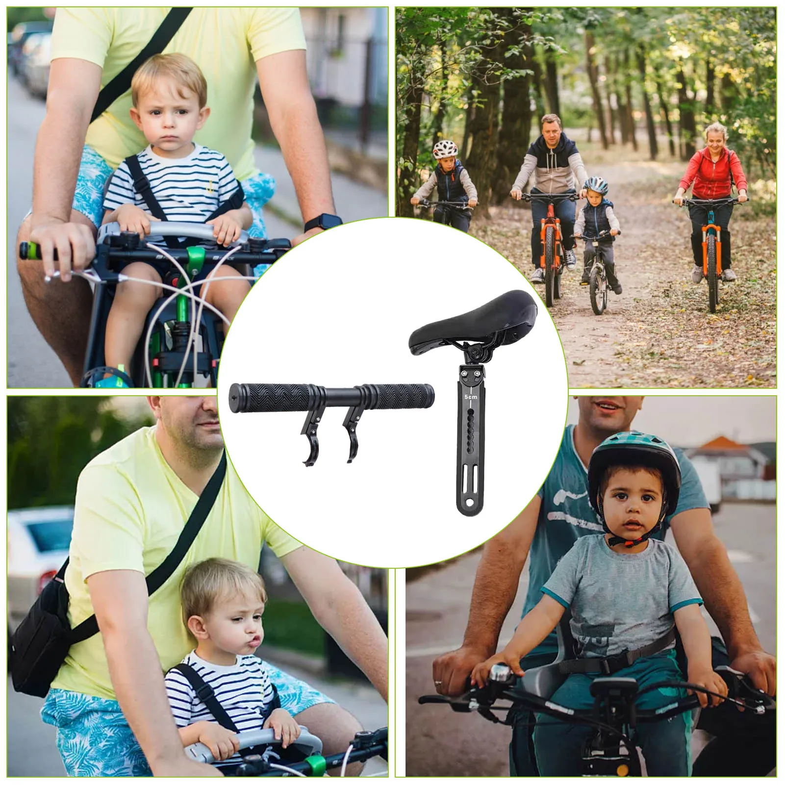 

Kids Bike Seat Comfortable PU Leather Bicycle Saddle With Handlebar Attachment For Child Safety Handlebar Bicycle Seat