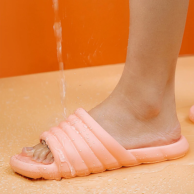 

Women Non Slip Slippers Big Size Female Bathroom Home Indoor Shoes Lover Soft Slides Ladies Comfortable House Men Flat Shoes