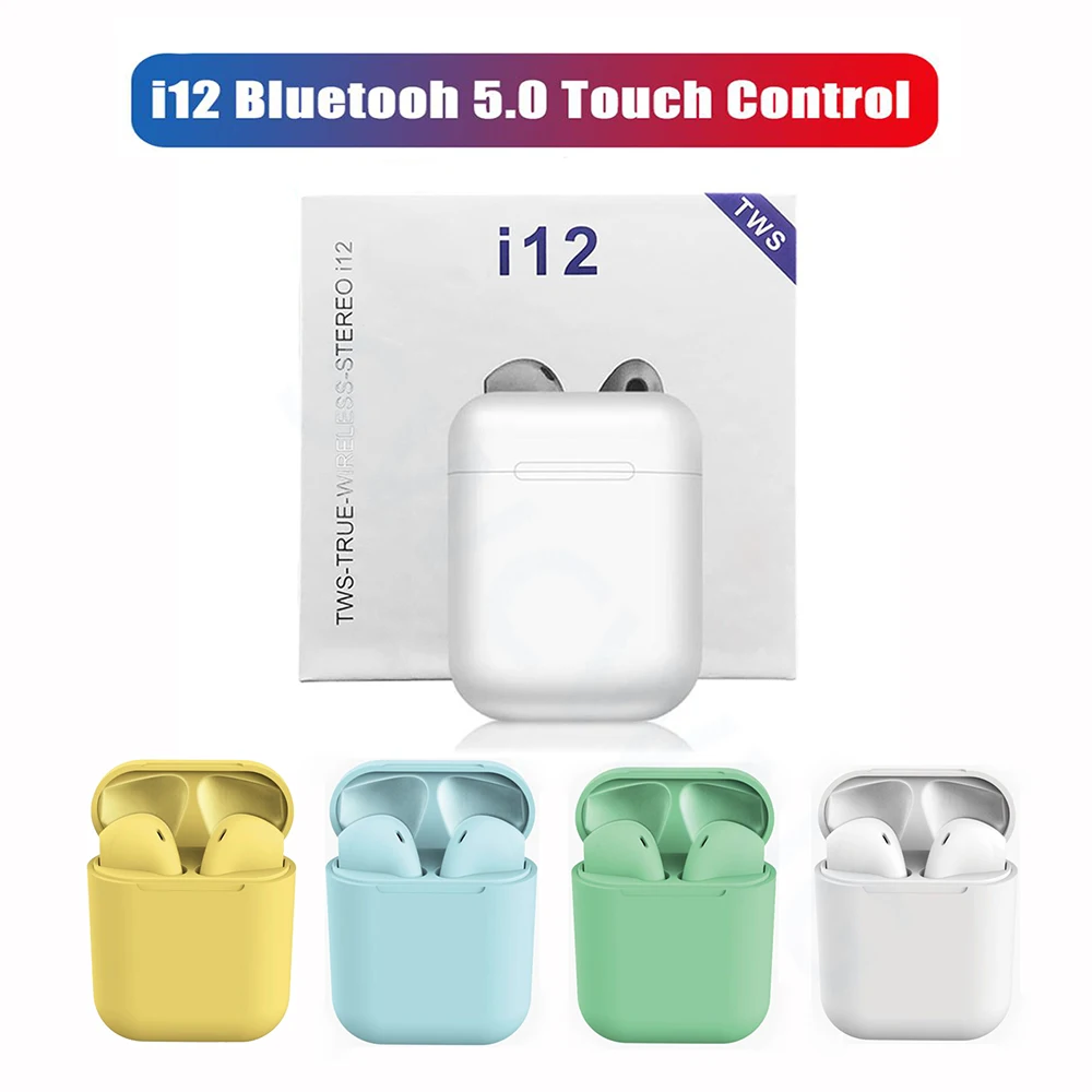 Оригинальные беспроводные наушники i12 TWS 2019 мини Bluetooth 5 0 для iPhone samsung xiaomi huawei PK i10 i11