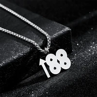 stars same personalized hip hop tide bouncing di chain titanium steel 88 rising pendant necklace for men and women