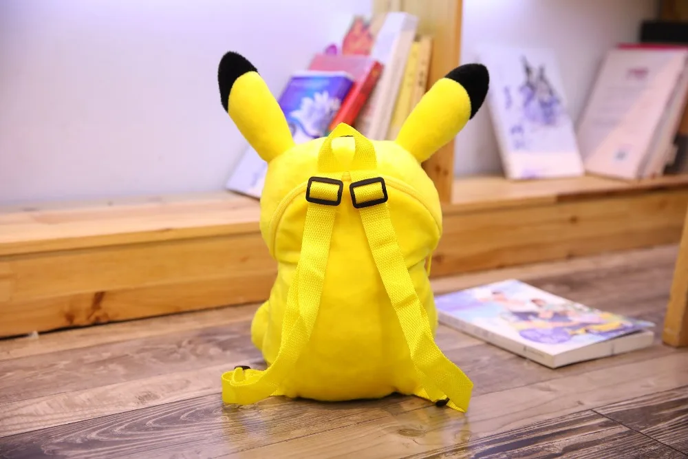 Pikachu очень мягкий детский рюкзак, Высококачественная Милая шапка, подвижные уши, мягкая кукла, сумка через плечо, Подарочный Кошелек для монет, игрушка для детей