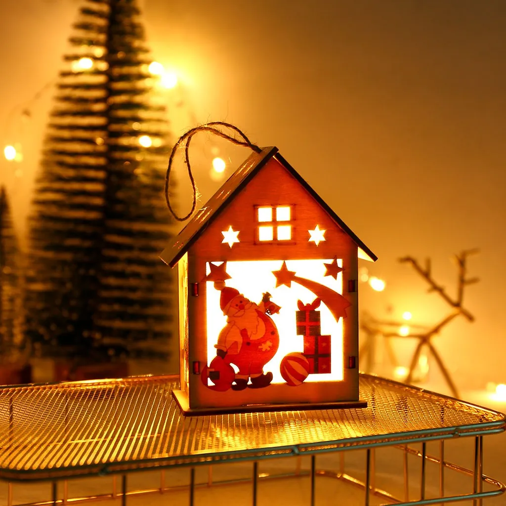 DIY небольшой деревянный светодиодный домик Миниатюрный освещенный салон для