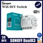 Интеллектуальный выключатель света SONOFF DualR3 WI-FI Смарт DIY Мини тех или иных переключатель двухстороннее Мощность замер 2 Gang сроки умный дом переключатель через eWeLink Управление