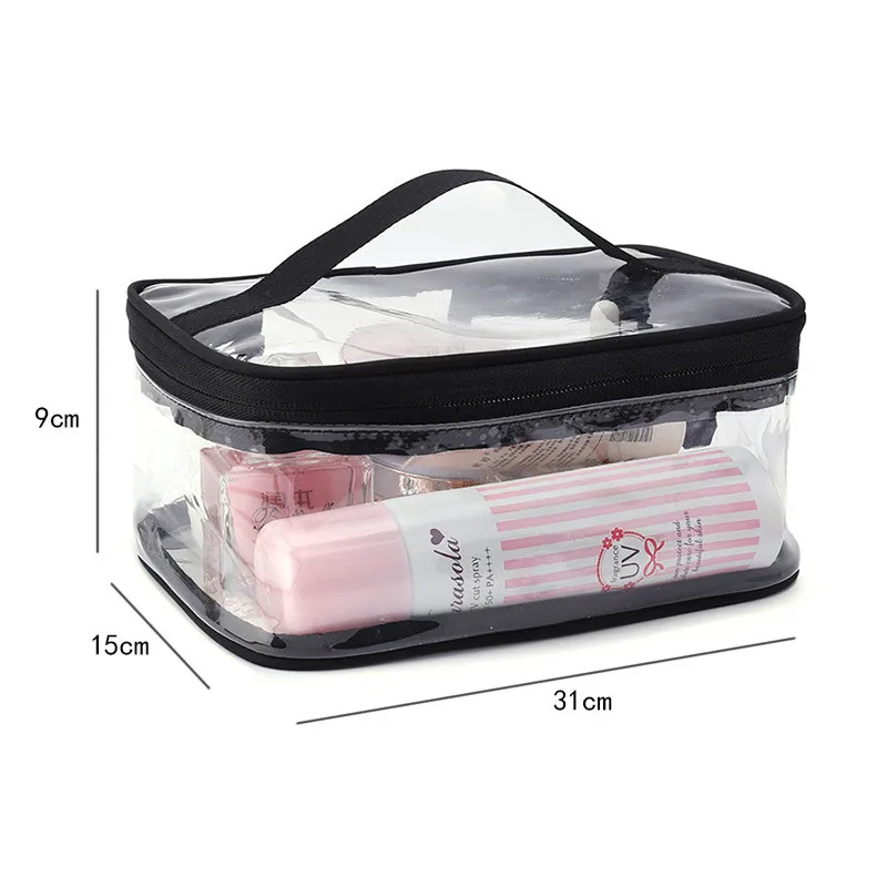PVC Waterproof Transparent Wash Bag Lady Handbag Travel Bag Transparent Makeup Bag