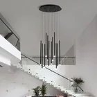 Современный светодиодный люстры для гостиной Обеденная дуплекс вращающийся лестница Регулируемый большой Новинка Подвесная лампа