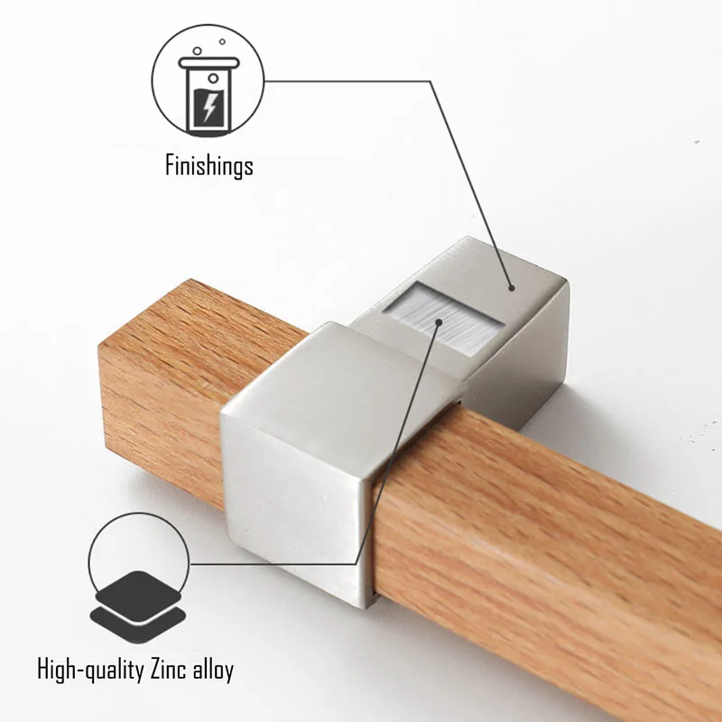 96mm 128mm Wooden Handles For Furniture Bronze Cabinet Pulls Modern Black Gold Kitchen Doors Drawer Adjustable Knobs Hardware |