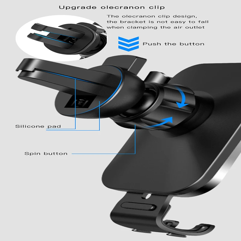 

CMAOS Car Phone Holder for Car Air Vent / CD Slot Mount Phone Holder Stand for iPhone Samsung Metal Gravity Mobile Phone Holder