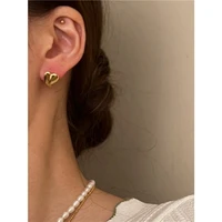 heart hoop earrings 18k gold plated small huggie hoops for women girls