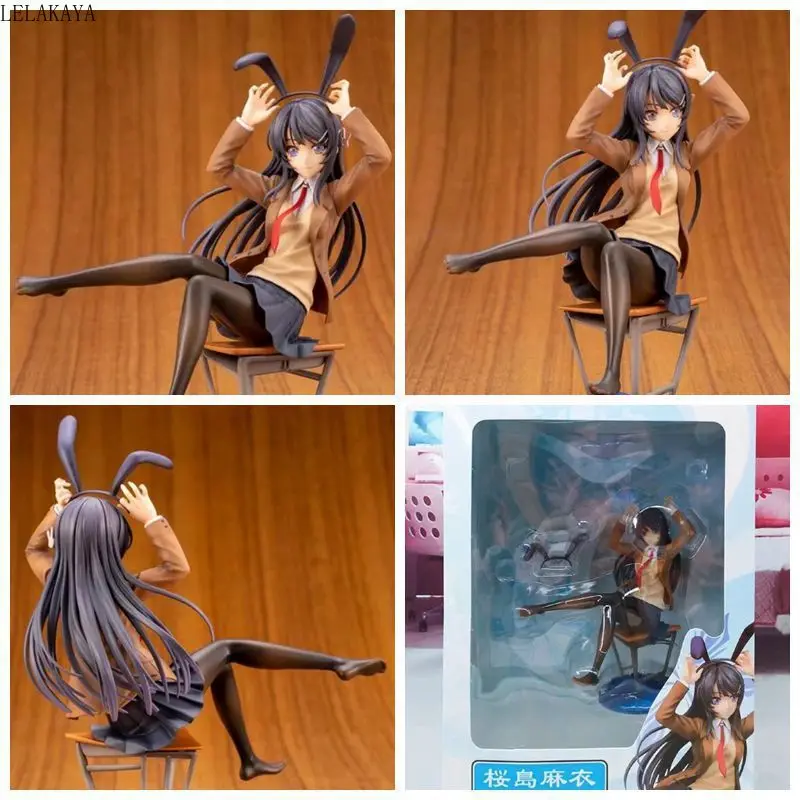 Аниме 20 см Aniplex Rascal не мечтает о фигуре кролика Senpai Sakurajima Mai Chair Ver. 1/7 ПВХ фигурка