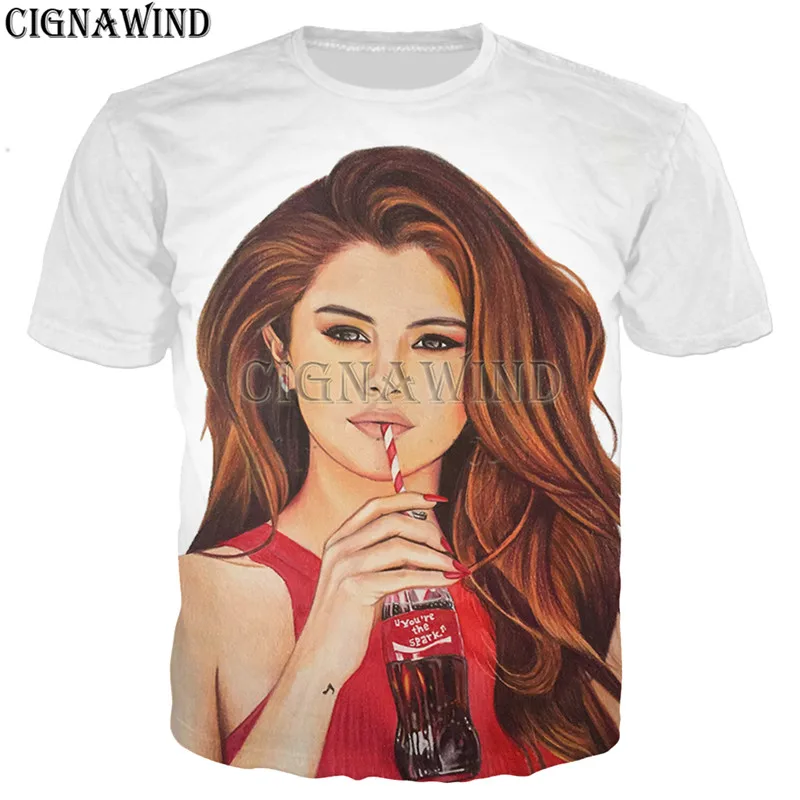 Новая крутая футболка Мужская/Женская Хип хоп Selena Gomez 3D Принт футболки Harajuku стиль