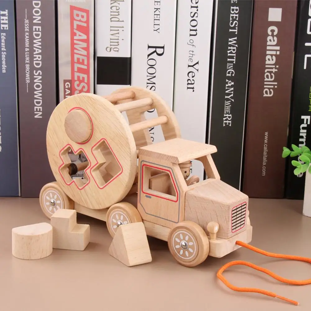 

Building Block Tractor Car for Kids Geometry Paired Building Blocks Train Puzzle Set for Children