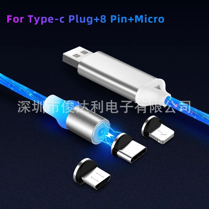 Bozhu светодиодный магнитный кабель для iPhone XS XR X 7 6 Быстрый Micro usb type C Магнитный