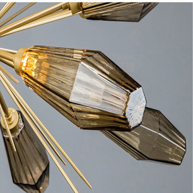 

Modern light luxury creative dining room glass American model room living room bedroom artistic personality chandelier WF1107