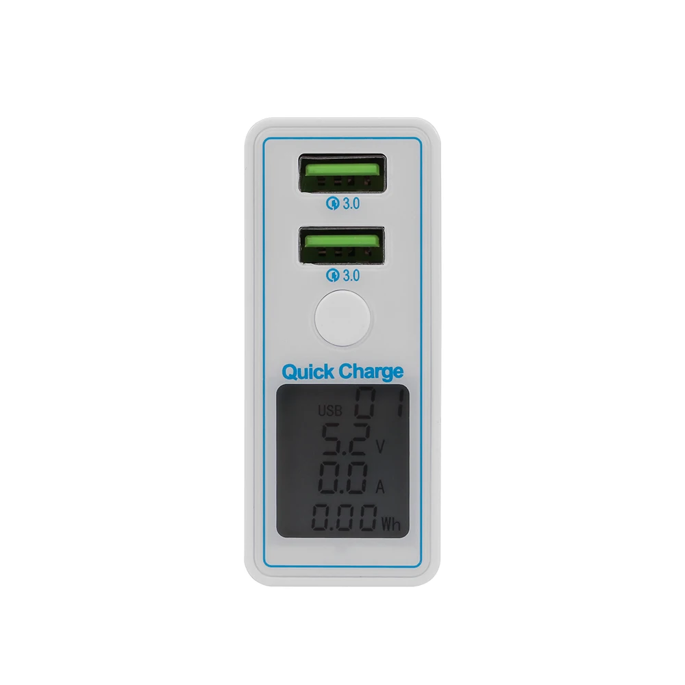 Зарядное устройство QC3.0 с 2 USB-портами и цифровым дисплеем | Компьютеры офис