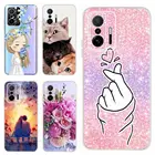 Чехол для Xiaomi 11T Mi11T Pro, мягкий силиконовый чехол с милым мультяшным котом, чехол для телефона Xiaomi 11T Pro 11TPro, задняя крышка, чехлы, бампер