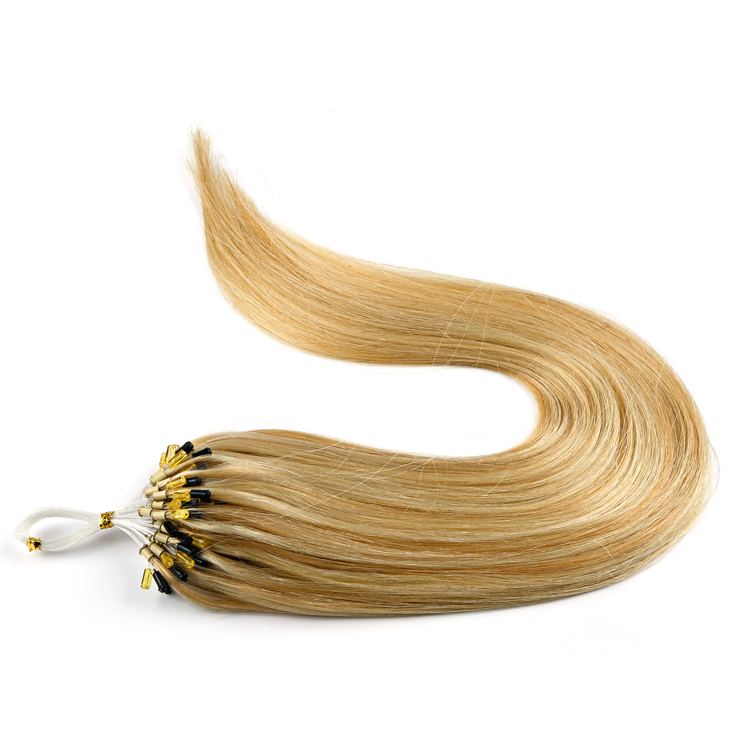 ZURIA-extensiones de cabello humano con microanillo, cabello liso de 16 