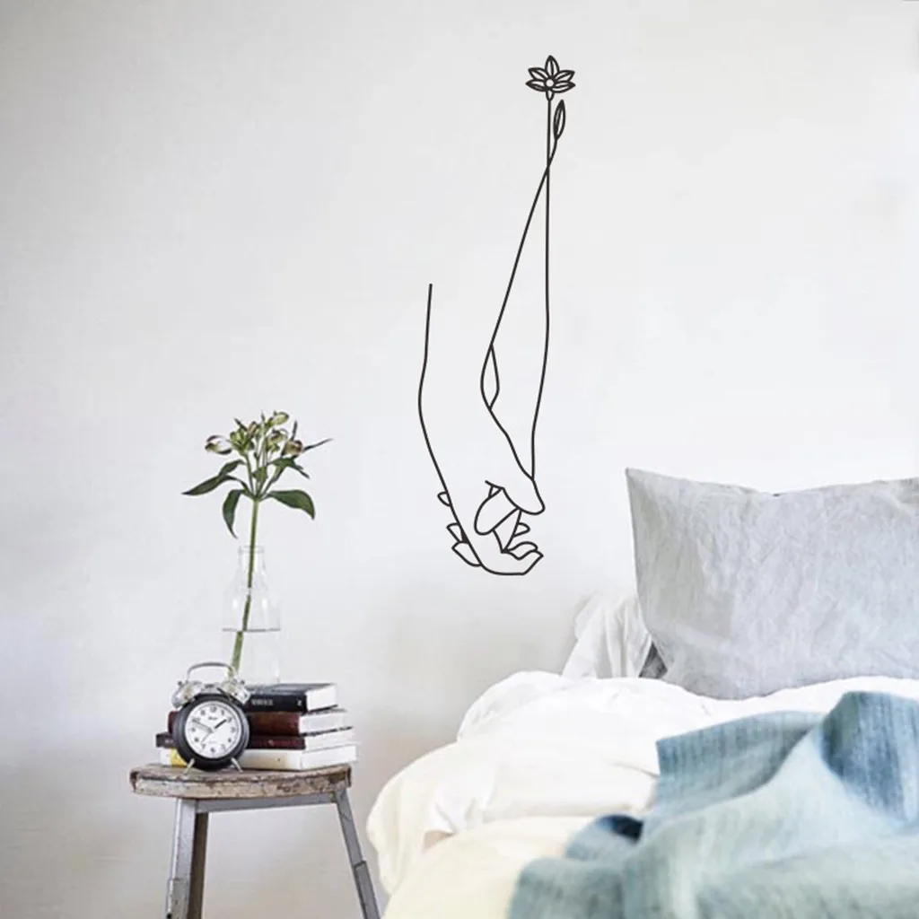 Любовь для влюбленных пар с простой Стиль стены Стикеры линии декоративный