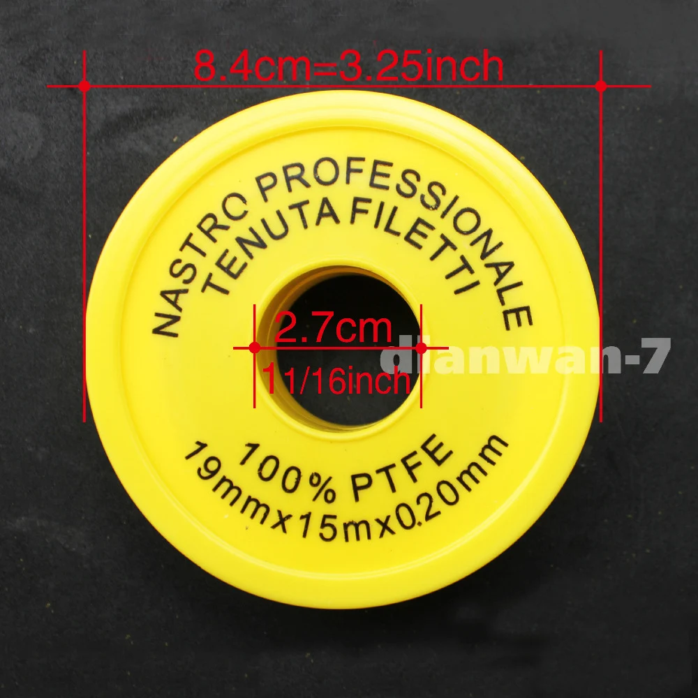 Уплотнительная лента PTFE 19 мм x 15 м 0 2 мм. 190F/370F один рулон упаковки|thread seal tape|thread