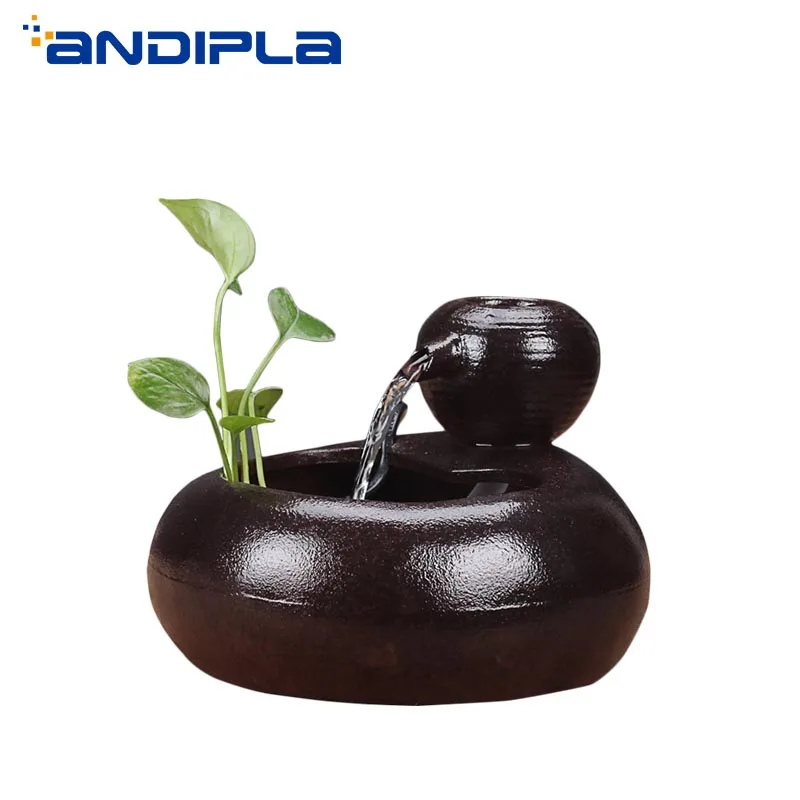 Креативный керамический фэн-шуй мини-фонтан на удачу 110 В/220 В настольные