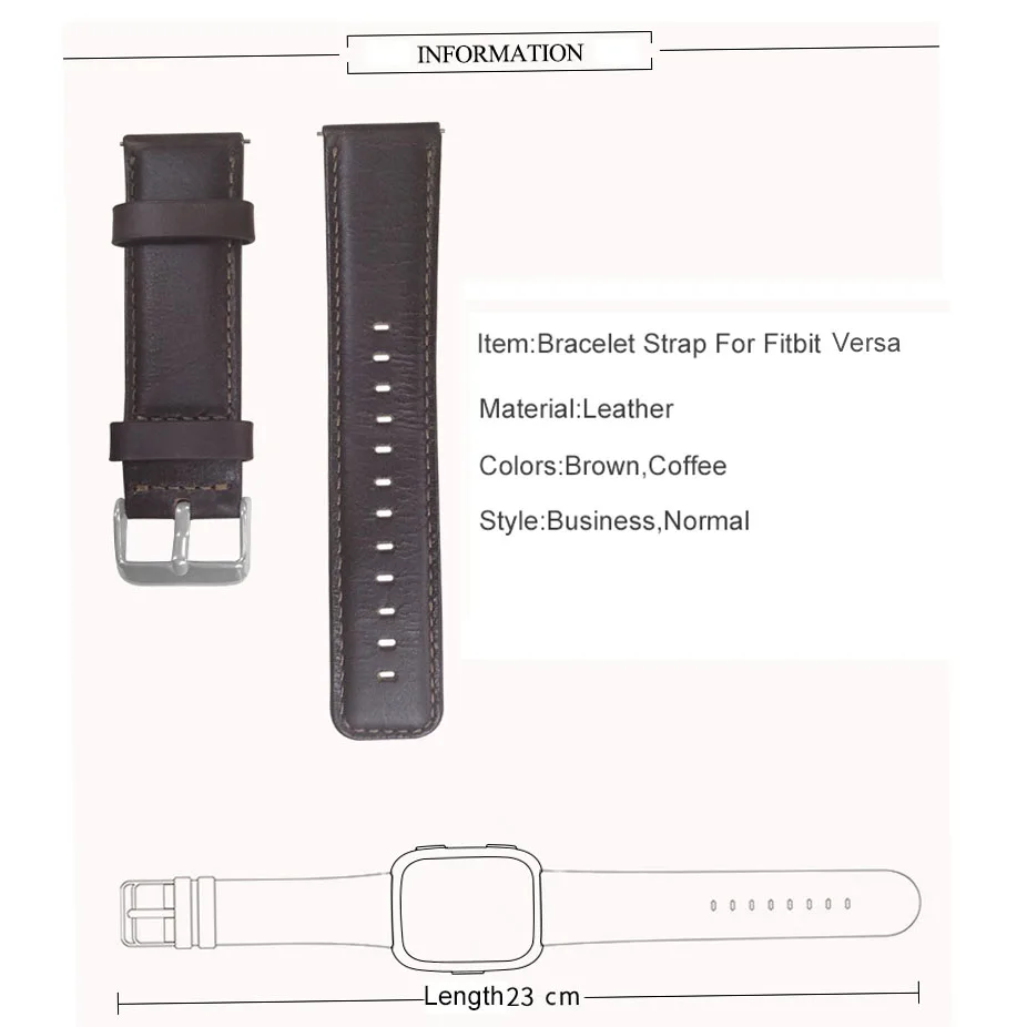 Прочный кожаный браслет ремешок для Fitbit Versa фитнес Браслет женские мужские Смарт