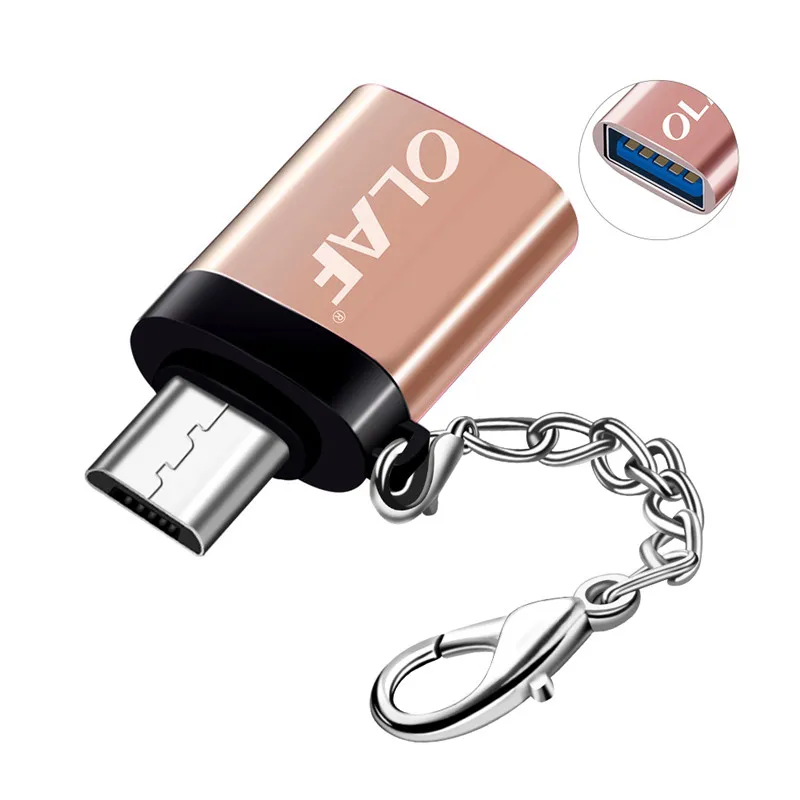 Gold Олаф 5V микро USB кабель-адаптер MicroUSB OTG для Xiaomi Redmi samsung huawei Android зарядки конвертер Портативный Кабельный разъем - Цвет: Gold