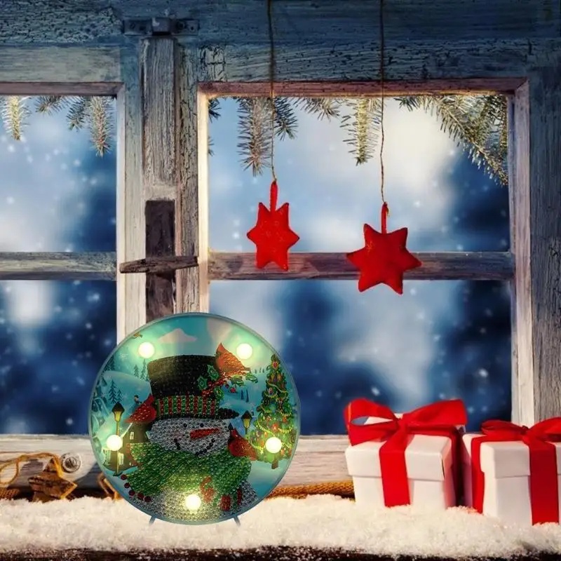 DIY Алмазная картина особой формы Рождественский Снеговик светильник вышивка