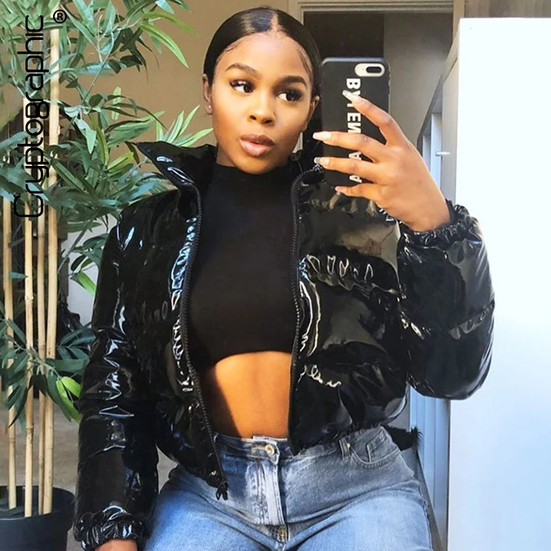 

Cryptographic Winter Cropped Puffer Jacket and Coats Down Coat Women Bubble Outerwear Fashion Cropped Coats Plus Size Clothes