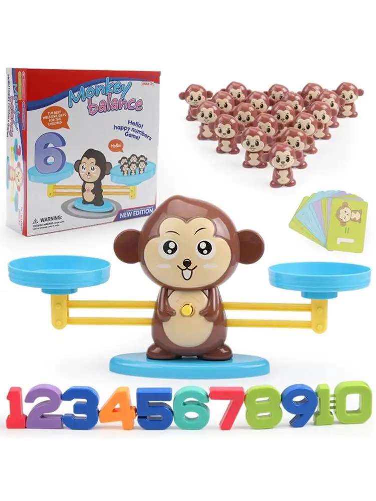 

Monkey Digital Balance Scale Toy Early Learning Balance Children Enlightenment Digital Addition And Subtraction Math Scales Toys