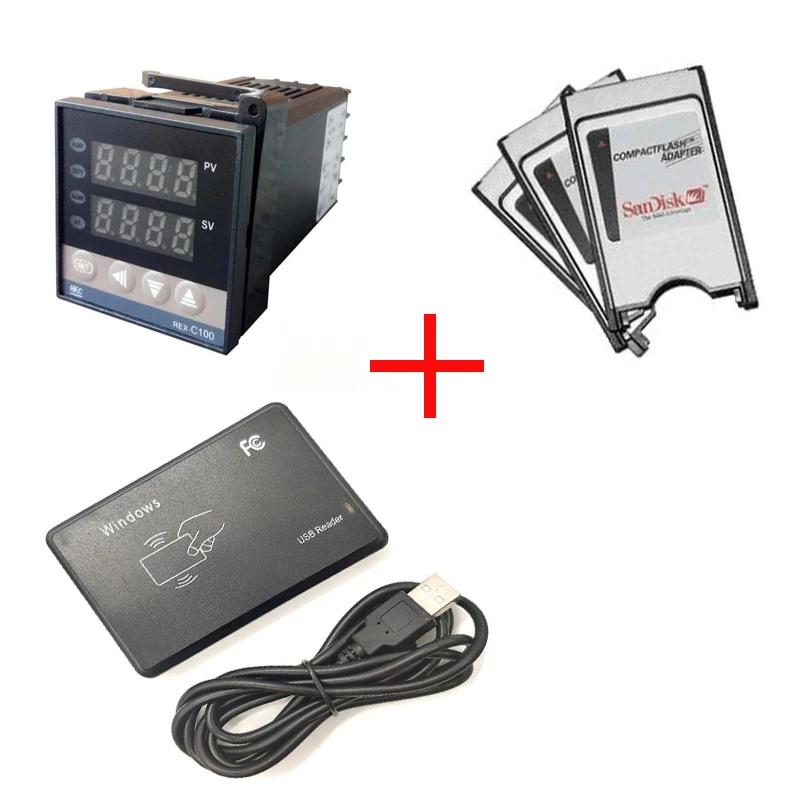 

100pcs 125KHZ RFID 8 digits Readers + 100pcs Digital Temperature Controller (1m thermocouple) + 100pcs PCMCIA CF Adapter