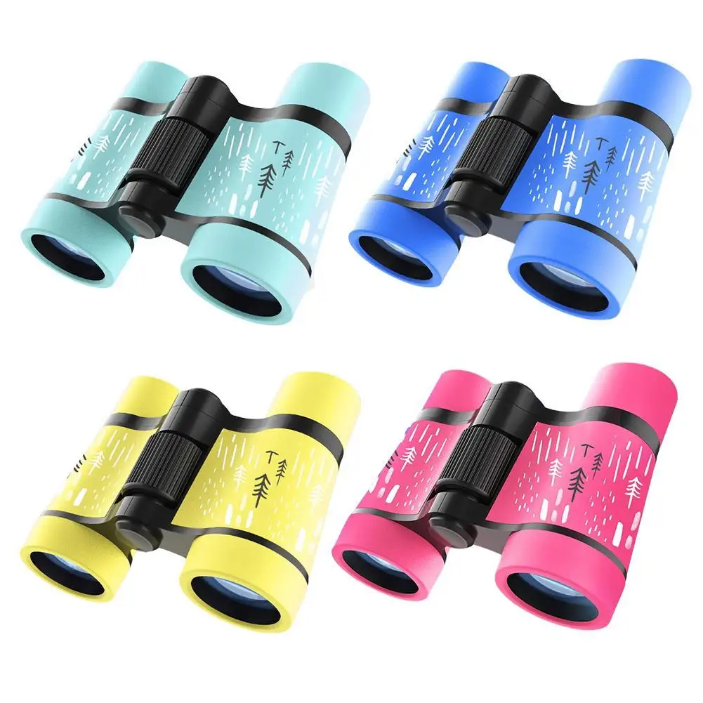 

4X30 Binoculars Telescope Rubber Non-slip Children's Portable Gift Outdoor Binoculars Fixed Zoom Folding Optics Telescope