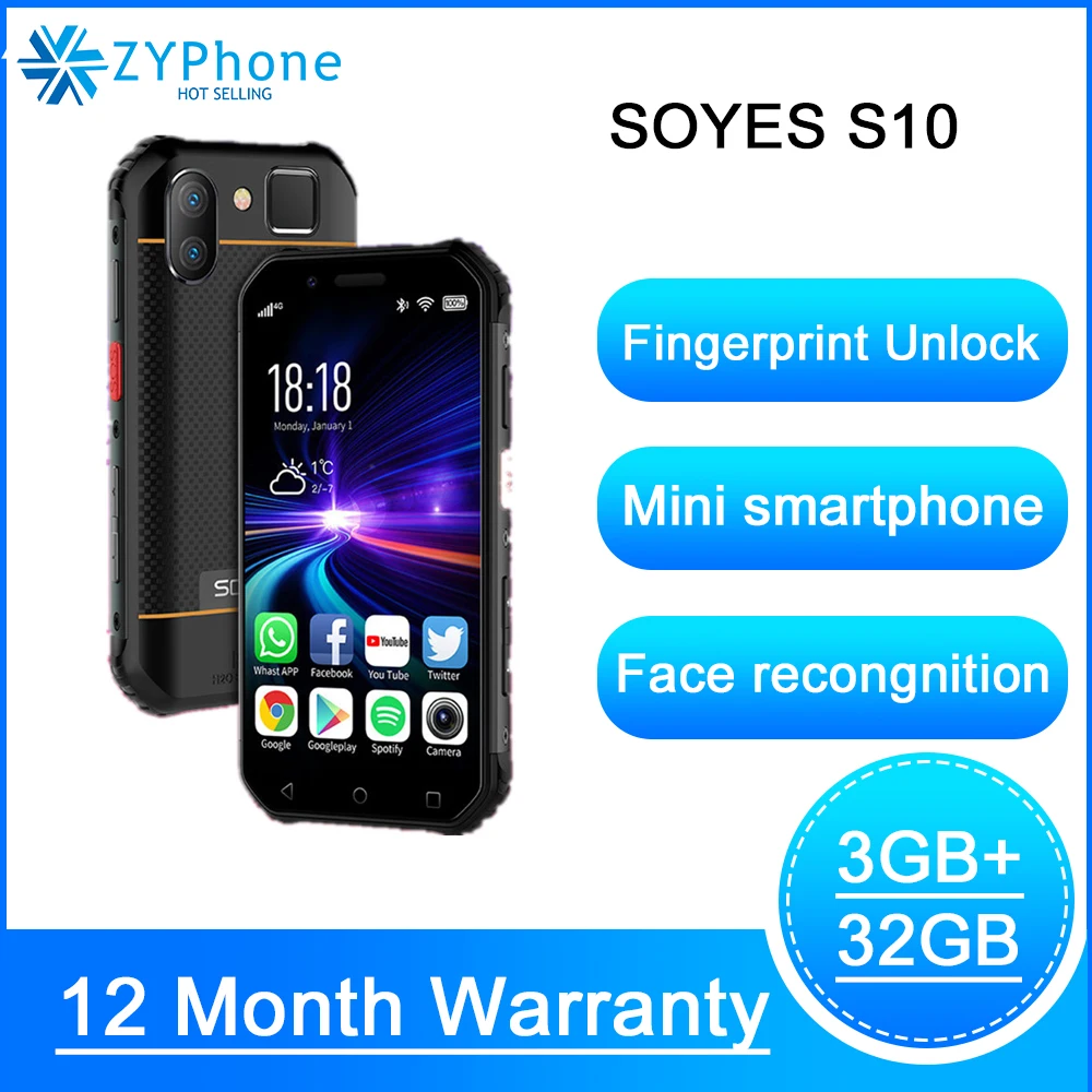 SOYES S10 Водонепроницаемый мини смартфон иди и болтай Walkie talkie “иди NFC 3 Гб