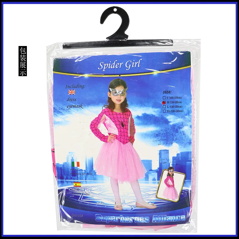 

Shanghai Story Carnival Halloween Costumes Pink Red Kids Girl Spider girl Costume Girls Cosplay Fantasia Dress Disfraces