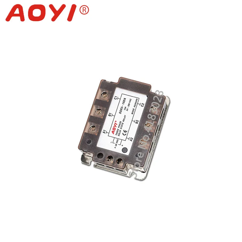 AOYI 3 фазы 10A 25A 40A DA трехфазный SSR 4-32V DC контроль 24-380V AC твердотельное реле три В |