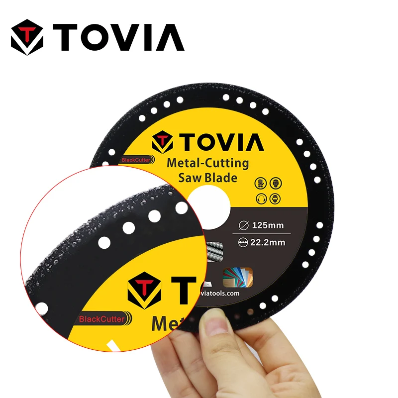 TOVIA BlackCutter 125*22мм Алмазный Диск по Металлу стали и нержавеющей стали для УШМ или Балкарки или угловой шлифовальной машины безопасный дизайн меньше искр тонкий диск толщиной 1.2мм