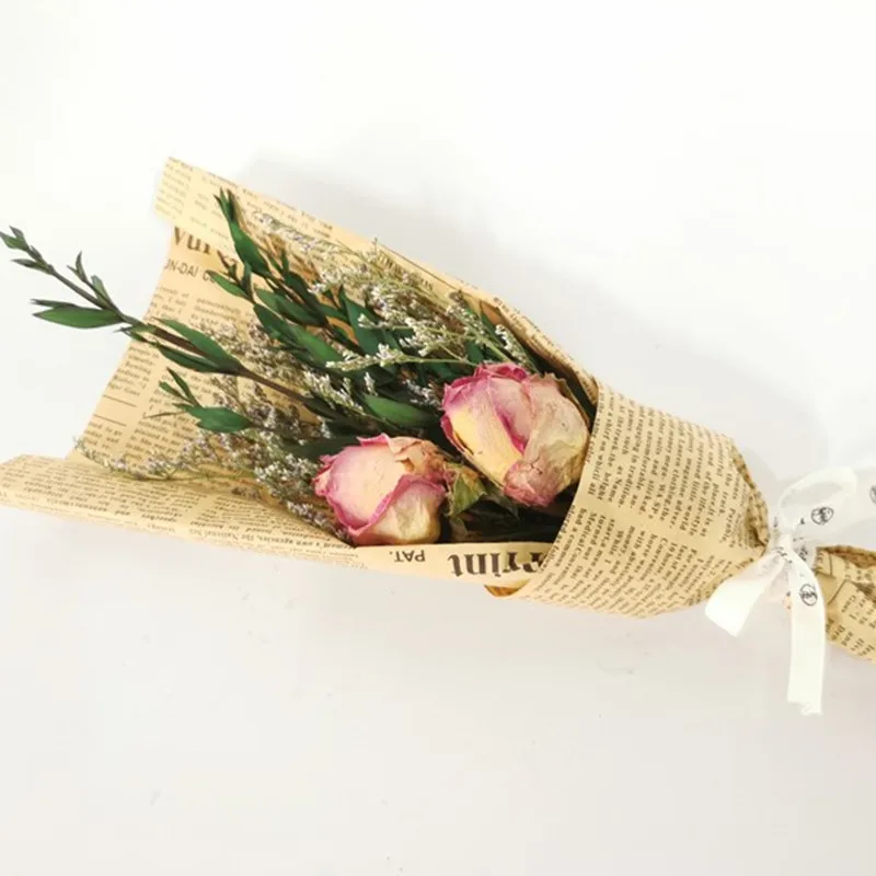 

Retro Dried Flowers Bouquet Rose Eucalyptus Lover Grass Ins Flores Decorativas Desktop Ornaments Natural Plants Accessories