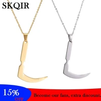 simple knife tool pendant necklace gold silver color stainless steel chain choker jewelry for farmer men women accessories gift