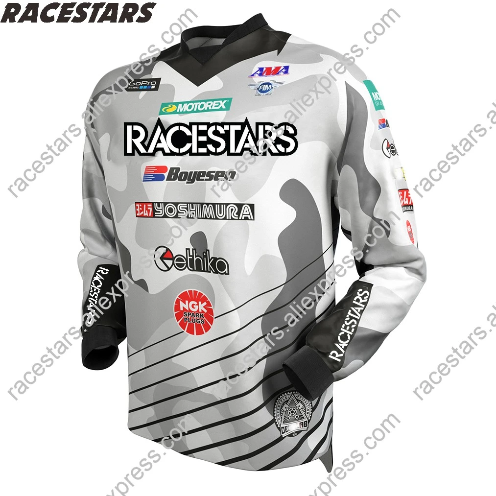 

RACESTARS Motocross Jersey MTB Moto Downhill Jersey MX DH Cycling Mountain Bike DH Maillot Ciclismo hombre quick drying jersey