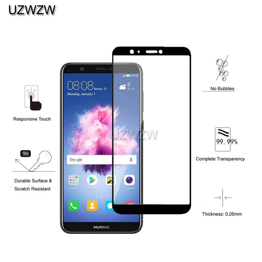 Закаленное стекло для Huawei P Smart (2017 5 65 дюйма) полное покрытие 2.5D защита экрана