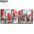 Триптих 5D сделай сам, алмазная живопись, полная выкладка, 3 шт., Париж-улица, романтическая пара, вышивка крестиком, мозаика, домашний декор