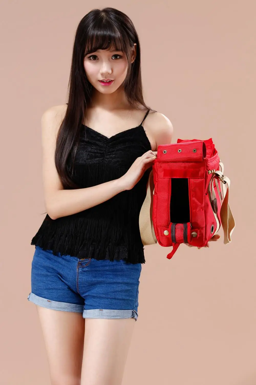 Сумка-переноска для собак и кошек мягкая переноска красного цвета путешествий