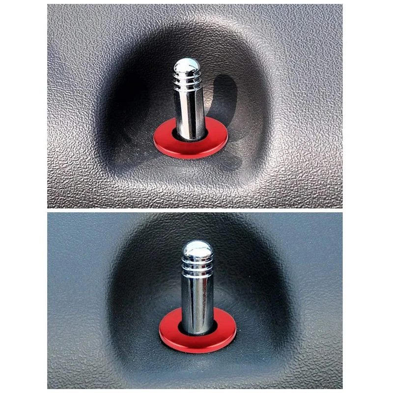 

Car Door Lock Pin Cover Trim Aluminum Door Lock Knob Decoration Ring Accessories for Jeep Grand Cherokee 2015+