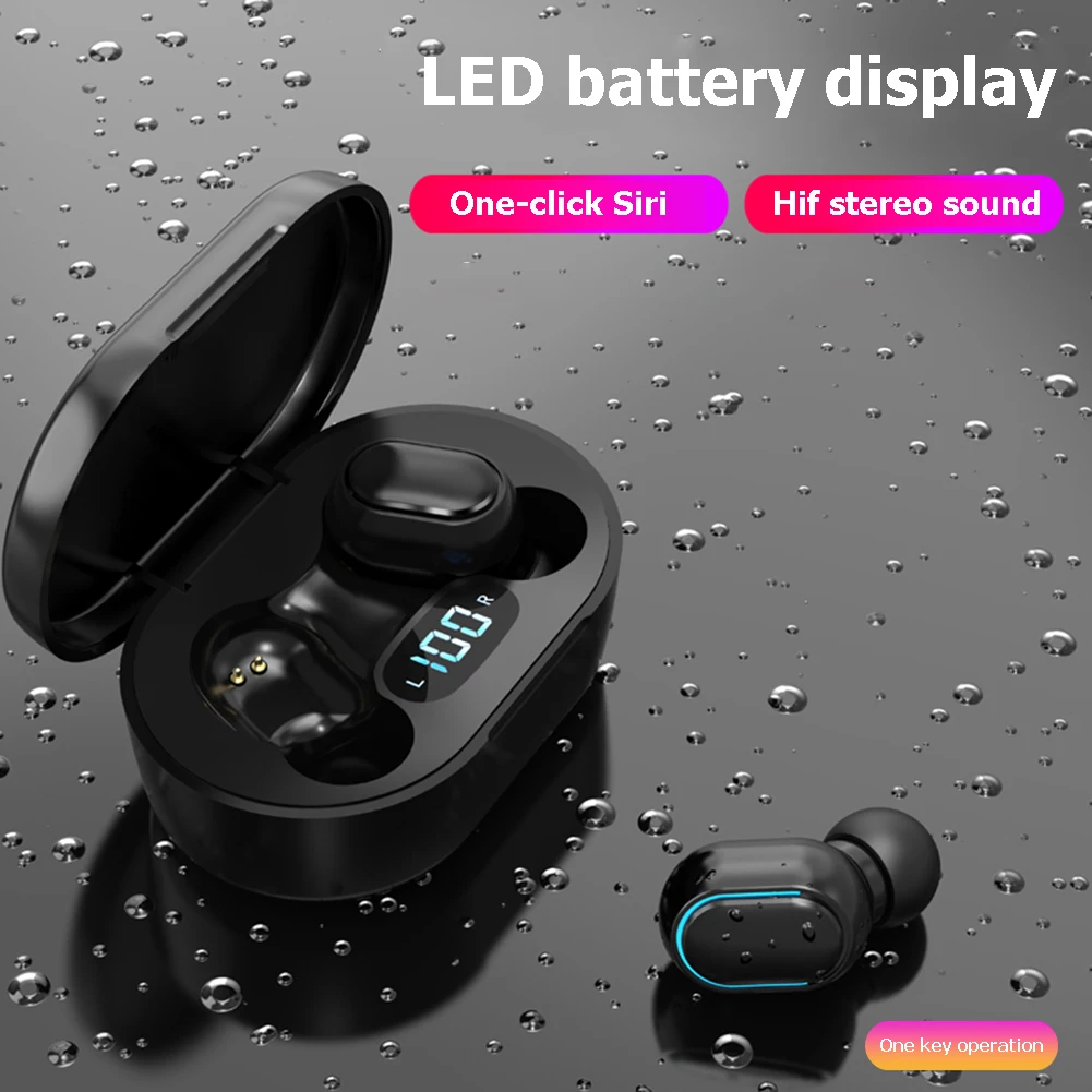 TWS наушники A7S E7S A6S Bluetooth светодиодная подсветка шумоподавление IPX4