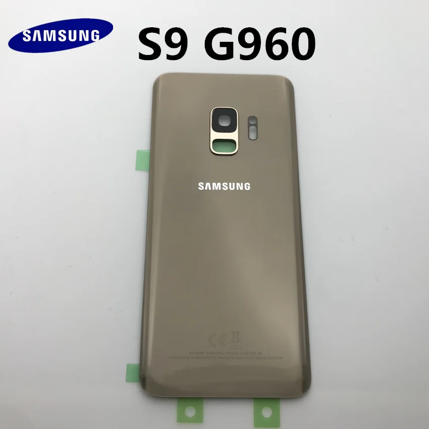 gold 10 шт.,, новинка, для samsung Galaxy S9 edge, G960, G960F, SM-G960F, Задняя стеклянная крышка, задняя крышка, крышка батареи, замена корпуса - Цвет: gold