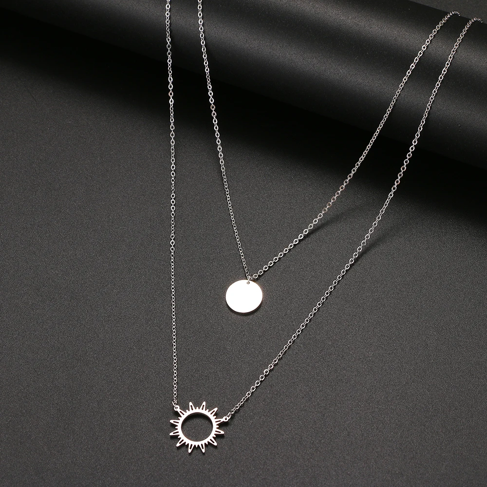 Подвеска из нержавеющей стали подвеска в виде подсолнуха и геометрического