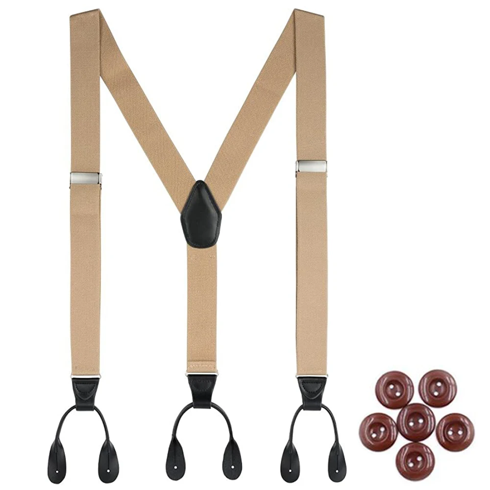 Подтяжки Мужские Винтажные из искусственной кожи Ширина 3 5 см цвет черный |