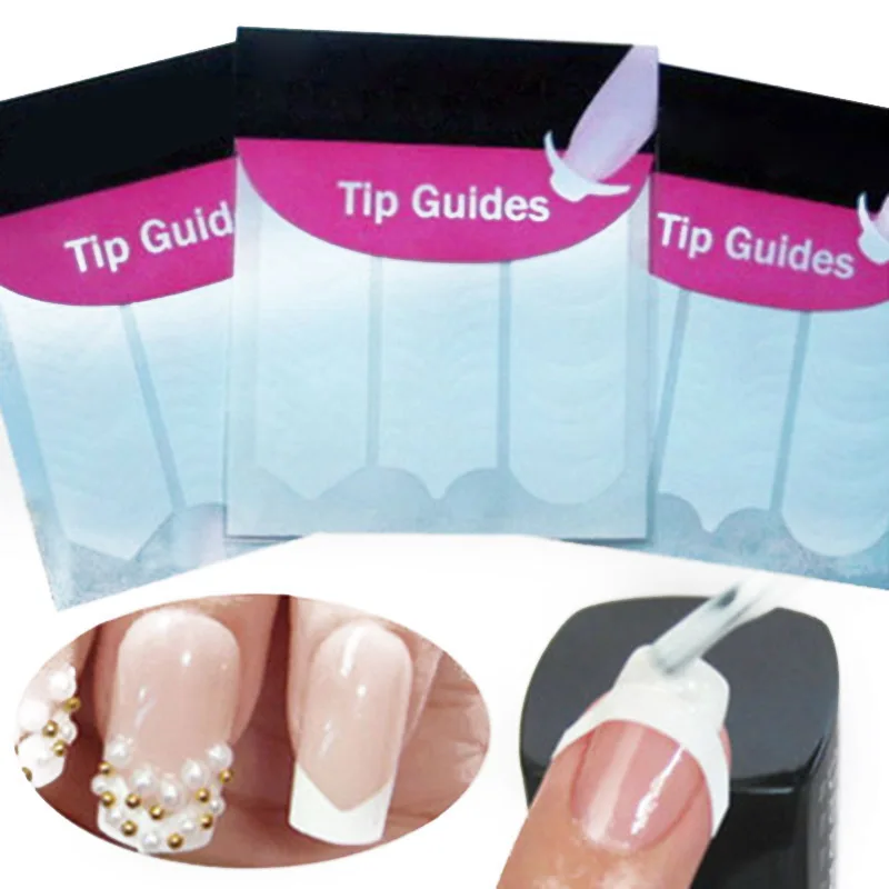 

2021 1 Pack Nail Art Stickers Tip Guides French Manicure Decals DIY Styling Tools FRE-Drop