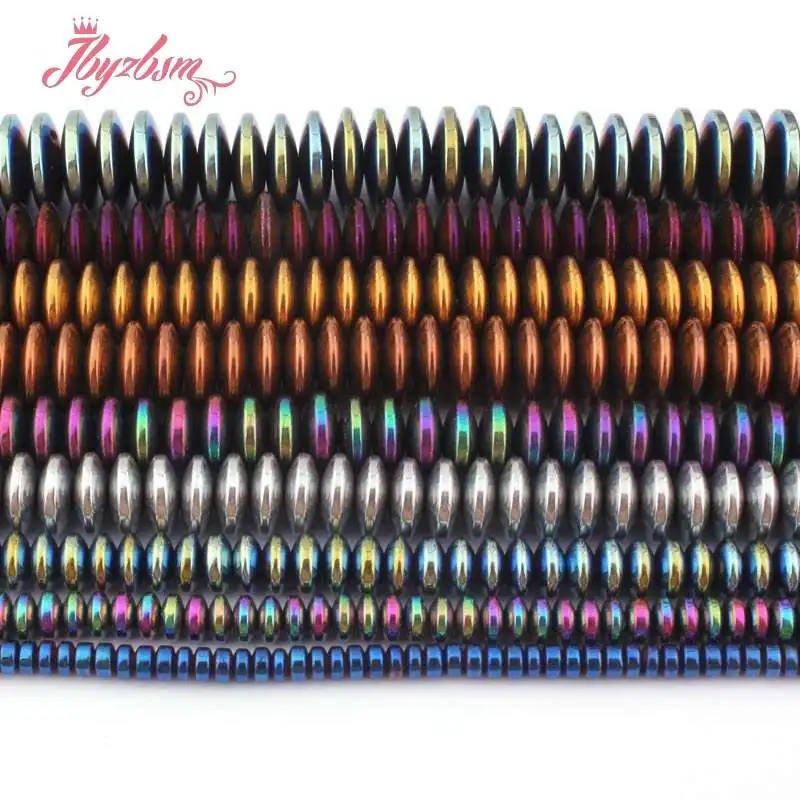 Круглые бусины Heishi (без магнита) из гематита и натурального камня разделители для