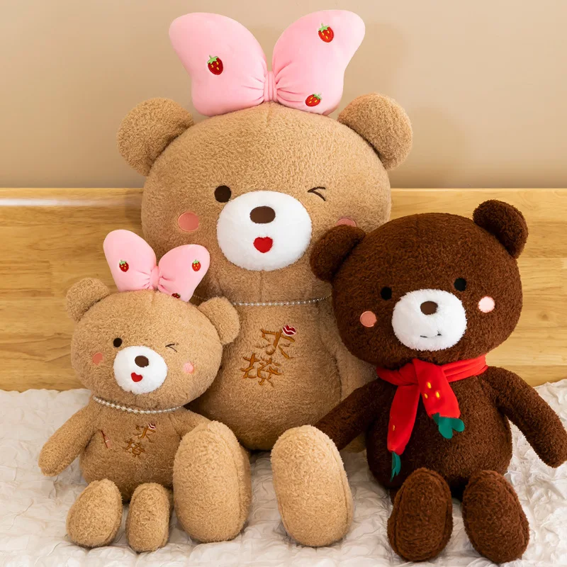 

Free ship 45/60/75cm kawaii teddy bear plush toy cute doll children toys girls soft toy anime pillow hugs kids birthday gift